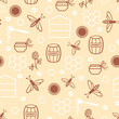 Bee and honey pattern seamless