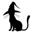 Halloween cat silhouette in a hat