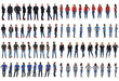 © curto - large group of people various poses on white background