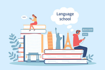 Wall Mural - Language Courses Composition