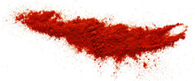 Red Ground Pepper. Chili Pepper Powder Isolated On White Background.