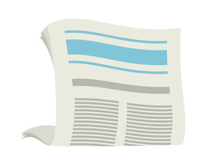 newspaper with blue header