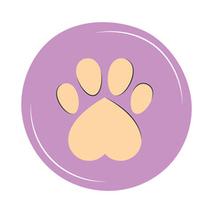 Wall Mural - dog footprint label