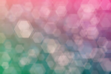 Dark Blue And Pink Abstract Defocused Background, Hexagon Shape Bokeh Spots