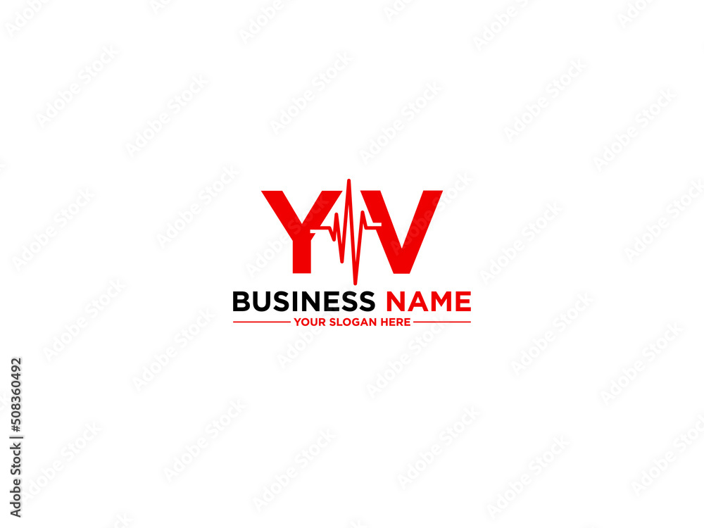 Medical YV Logo Icon, Letter Yv vy Heart Logo Icon Vector For All Kind Of Use