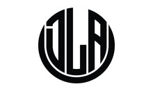 DLA Shield In Circle Logo Design Vector Template. Lettermrk, Wordmark, Monogram Symbol On White Background.