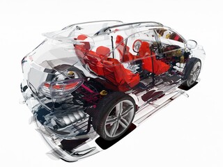 Poster - Transparent model cars.