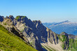 Ausblick in die Allgäuer Alpen mit Nebelhorn und Hoher Ifen 