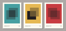 Set Of Minimal 20s Geometric Design Poster, Vector Template
