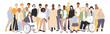 © Stafeeva - People of different ethnicities stand side by side together. Flat vector illustration.