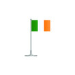 flag of Ireland. flag Ireland on flagpole. vector icon isolated on white background