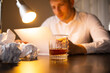 © Erika - Man drinking whiskey. Business concept.