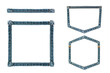 Denim framework and jeans details. Clip art on white background