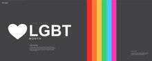 LGBT Pride Month Landing Page. Minimalistic Background. Vector Illustration