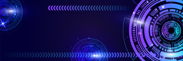 Abstract technology concept. Circuit board, high computer color background. Vector illustration
