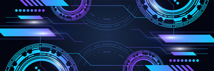 Abstract technology concept. Circuit board, high computer color background. Vector illustration