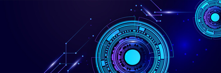 Abstract technology concept. Circuit board, high computer color background. Vector illustration