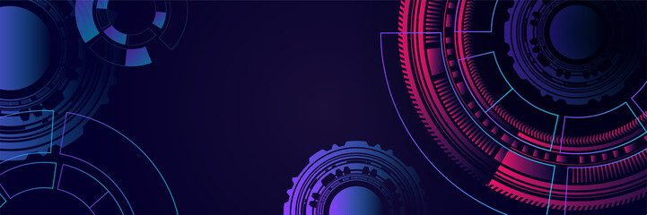Abstract technology concept. Circuit board, high computer color background. Vector illustration