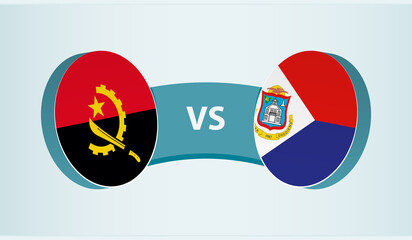 Sticker - Angola versus Sint Maarten, team sports competition concept.