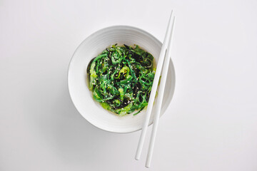 Wakame served on plate ready to eat