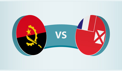 Sticker - Angola versus Wallis and Futuna, team sports competition concept.