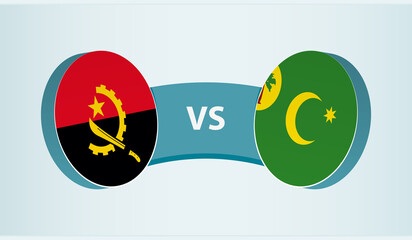 Sticker - Angola versus Cocos Islands, team sports competition concept.