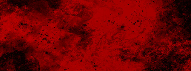 Abstract red background with texture grunge, old vintage paint spatter, black and red color design, blood dark wall texture background, halloween background scary.