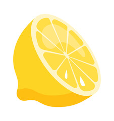 Wall Mural - Sliced Lemon fruit. Vector illustration