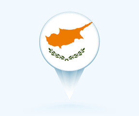 Sticker - Map pointer with flag of Cyprus.