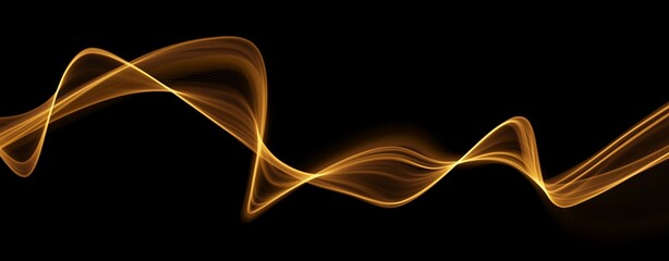 Wall Mural - golden abstract wave. magic line design. flow curve motion element. neon gradient wavy illiustration