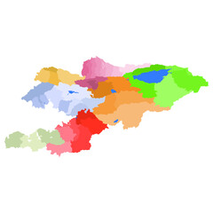  Kyrgyzstan vector map with region