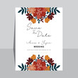 template wedding invitation design with flower hand drawn.