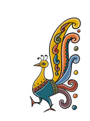 Poster - Mythical fairy Bird. Ornamental character for your design