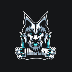 Wall Mural - wolf vector mascot logo design.