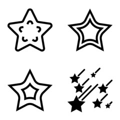 Wall Mural - Stars Flat Icon Set Isolated On White Background