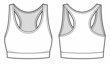 © Olesya - Girls Sports Bra fashion flat sketch template.