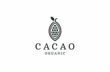 Cacao logo icon design template flat vector