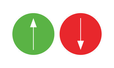 Poster - Simple arrow up down circular icon sign design vector. Cryptocurrency, stock and forex investment trading analysis.