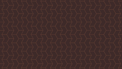 Wall Mural - Geometric dark brown background with herringbone, parquet, pattern seamless. Vintage color concept. Vector illustration.