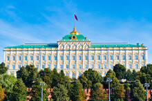 The Grand Kremlin Palace. Sunny Summer Morning. Moscow. Russia