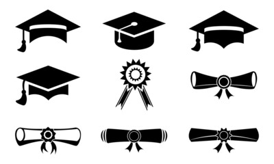 graduation icon set