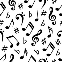 Wall Mural - Seamless pattern with musical notes