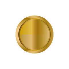 Circle gold button design vector