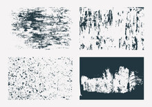 Set Of Monochrome Abstract Vector Grunge Textures.