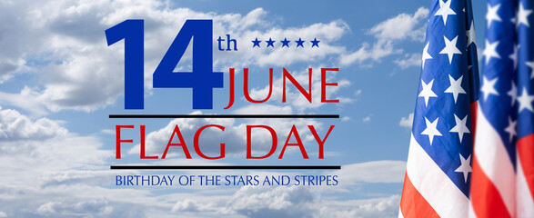 Happy flag day greeting card or background