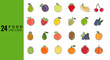 © VitaArt - Vector set of 24 fruit line icons in colour.