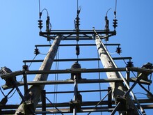 Bottom Up View Of The Twin Power Pole