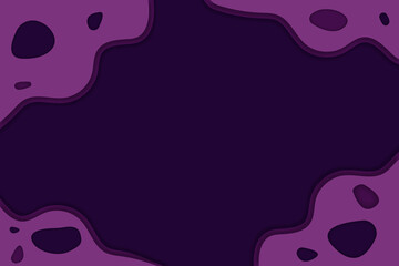 Poster - Vector blank paper cut wave abstract background purple color