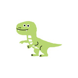 Fototapeta Dinusie - dinosaur, Tyrannosaurus, Hand drawn flat vector illustration