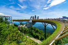 View Of Da Nang Golden Bridge, Linh Ung Pagoda, Helios Waterfall In Ba Na Hills Which Is A Very Famous Destination.